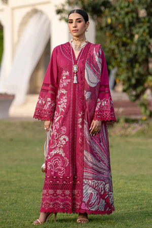 Woman wearing a pink embroidered dress standing outdoors on grass.
Miralyn By Ruuposh Collection 03